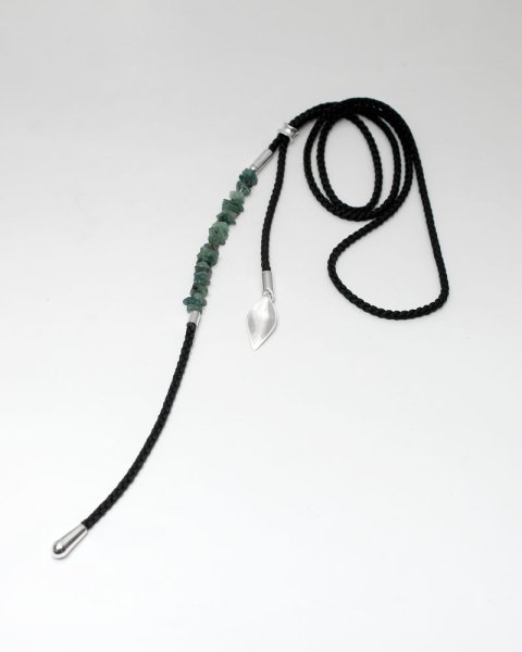 fluid rainy drop<br> grandidierite <br>silk cord necklace<br>