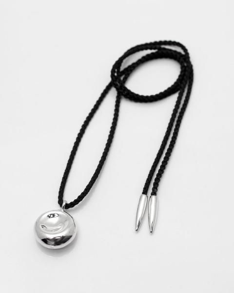 liquid fullmoon cord necklace<br>black<br>