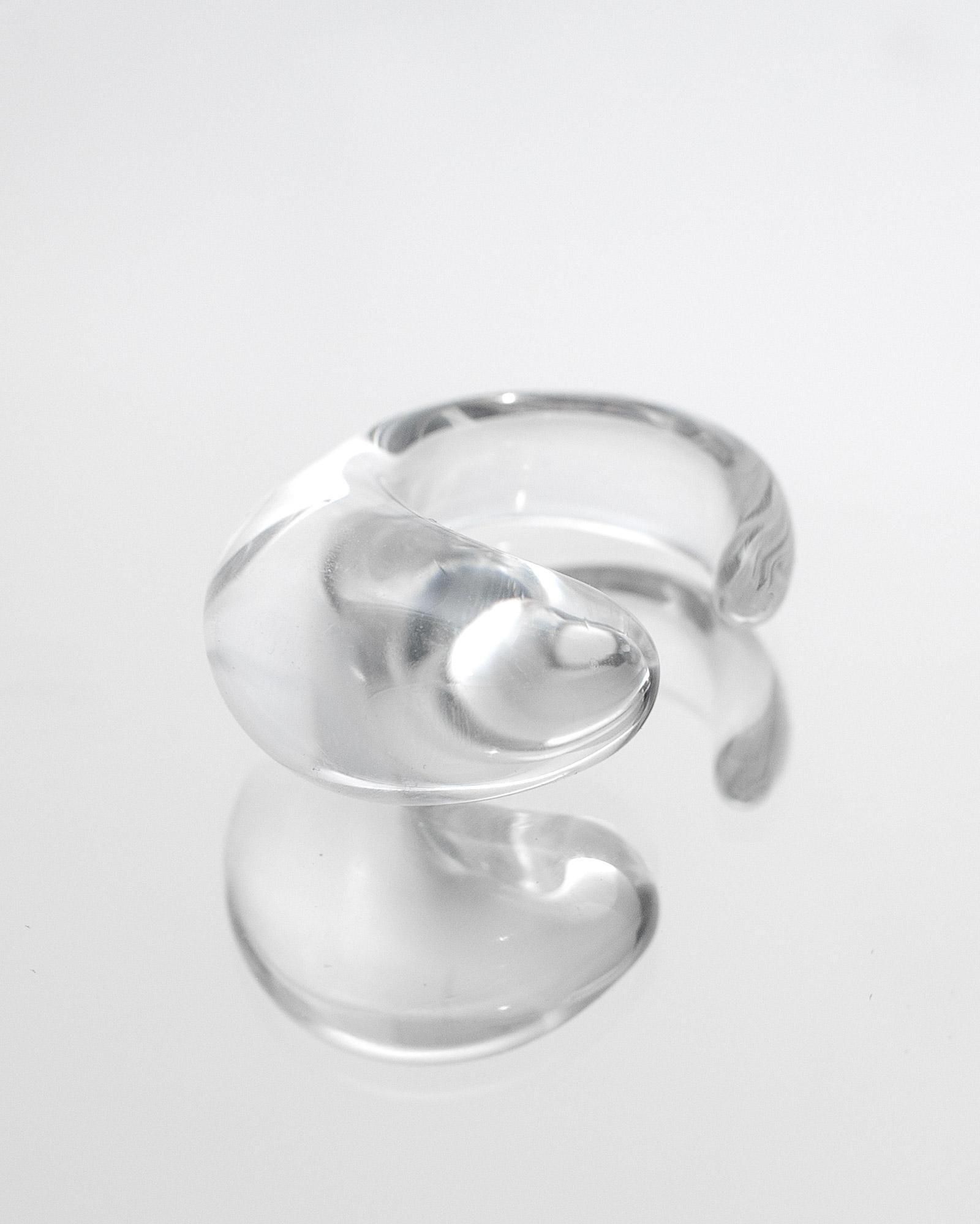 shisui/シスイ ガラスリング moment glass ring wrap/clear|シルバー