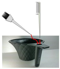 【無地タイプ】モダンヘアダイカップ 便利なブラシが収納出来る　3個セット