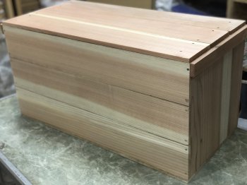 青森県産 杉材使用 りんご箱 蓋付きセット
