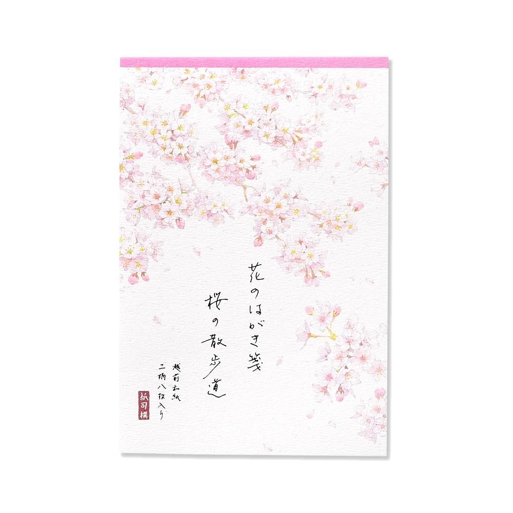紙司撰 はがき箋 花のはがき箋 桜の散歩道 罫無 レター カード専門店 G C Press Online Shop 紙司撰 はがき箋 花のはがき箋 桜の散歩道 罫無 レター カード専門店 G C Press Online Shop