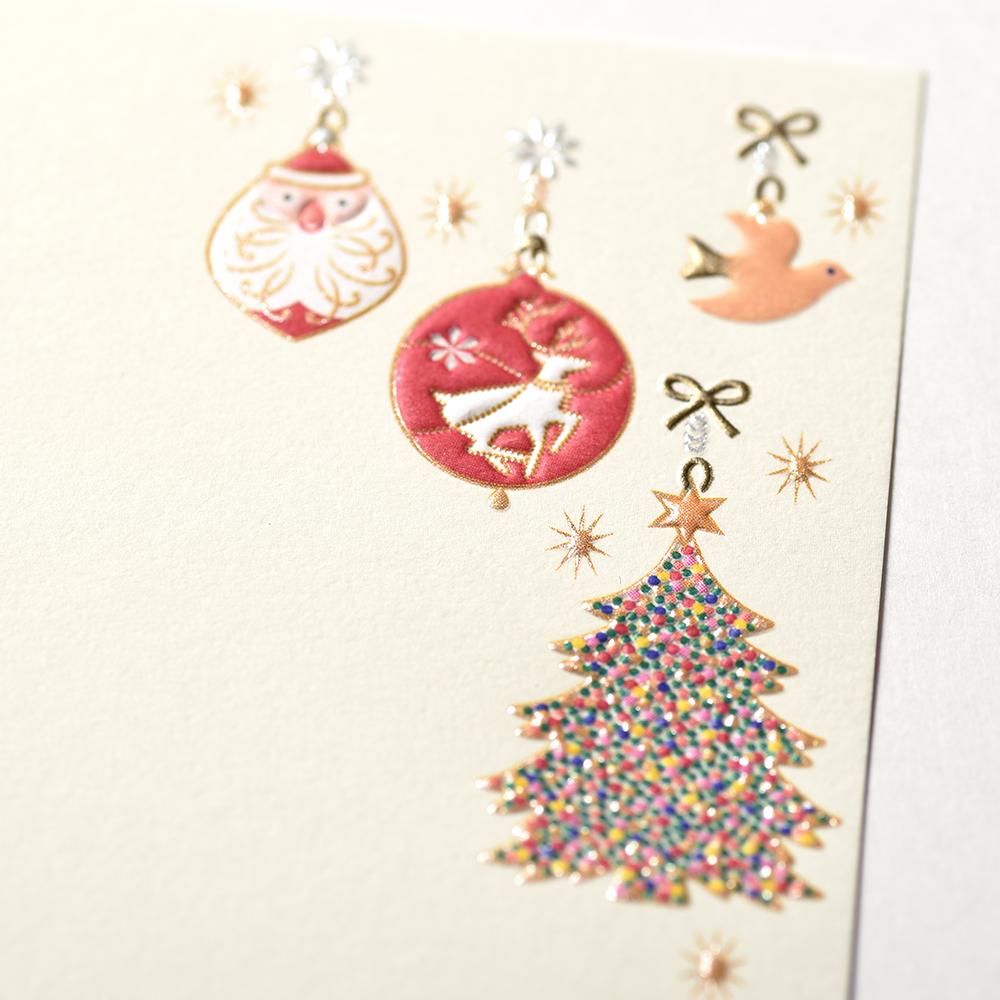 ふみ揃え便箋 クリスマス オーナメント グリーン - レター ふみ揃え便箋 クリスマス オーナメント グリーン - レター