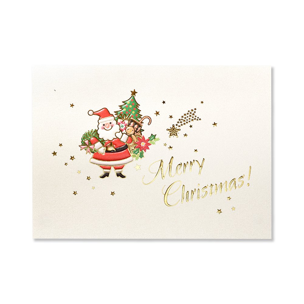 クリスマスカード サンタクロース パール - レター・カード専門店 - G.C.PRESS ONLINE SHOP