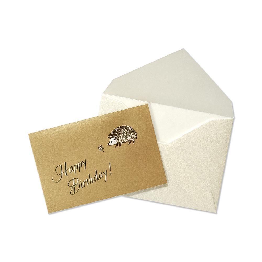 ミニカード BIRTH ハリネズミとクローバー - レター・カード専門店