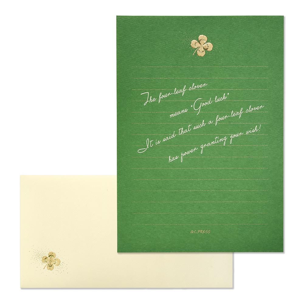 便箋/封筒セット 四葉のクローバー ラッキーモチーフ