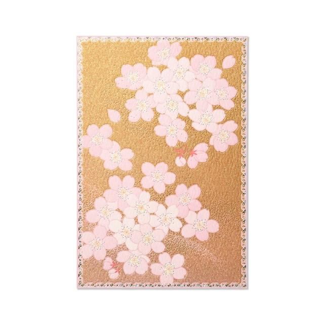 御朱印帳 集印帳 PU レザー表紙 桜風 (おうか) 160×109mm 蛇腹式