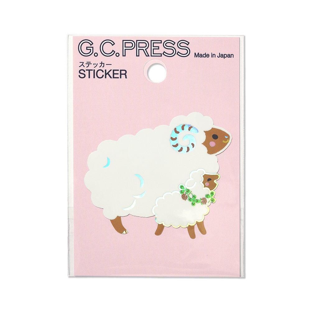 ひつじ 耐水耐光仕様ステッカー ヒツジ親子 - レター・カード専門店 - G.C.