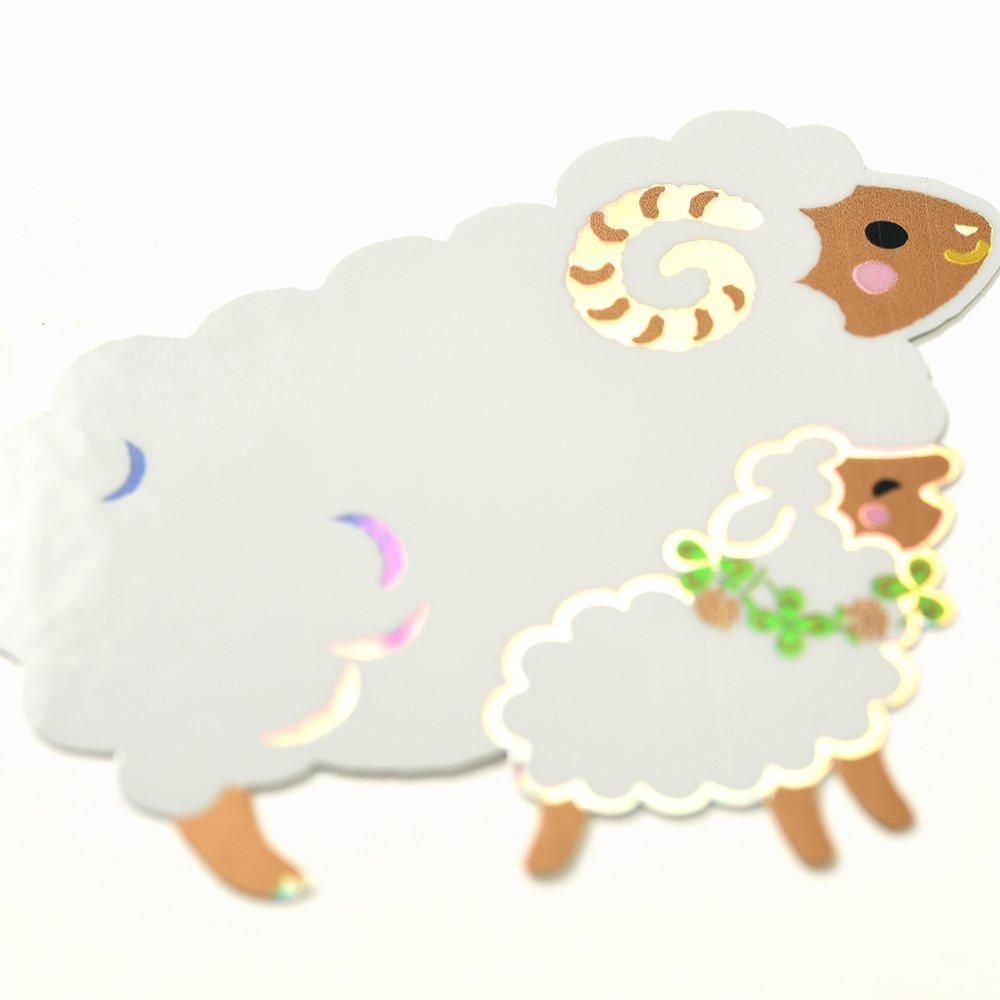 耐水耐光仕様ステッカー ヒツジ親子 - レター・カード専門店 - G.C.