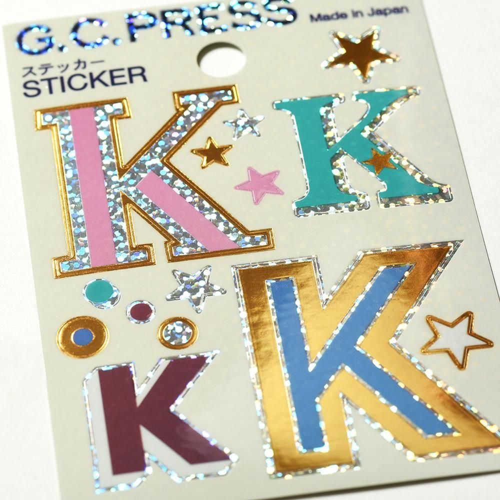 ステッカー イニシャル K 4種 - レター・カード専門店 - G.C.PRESS