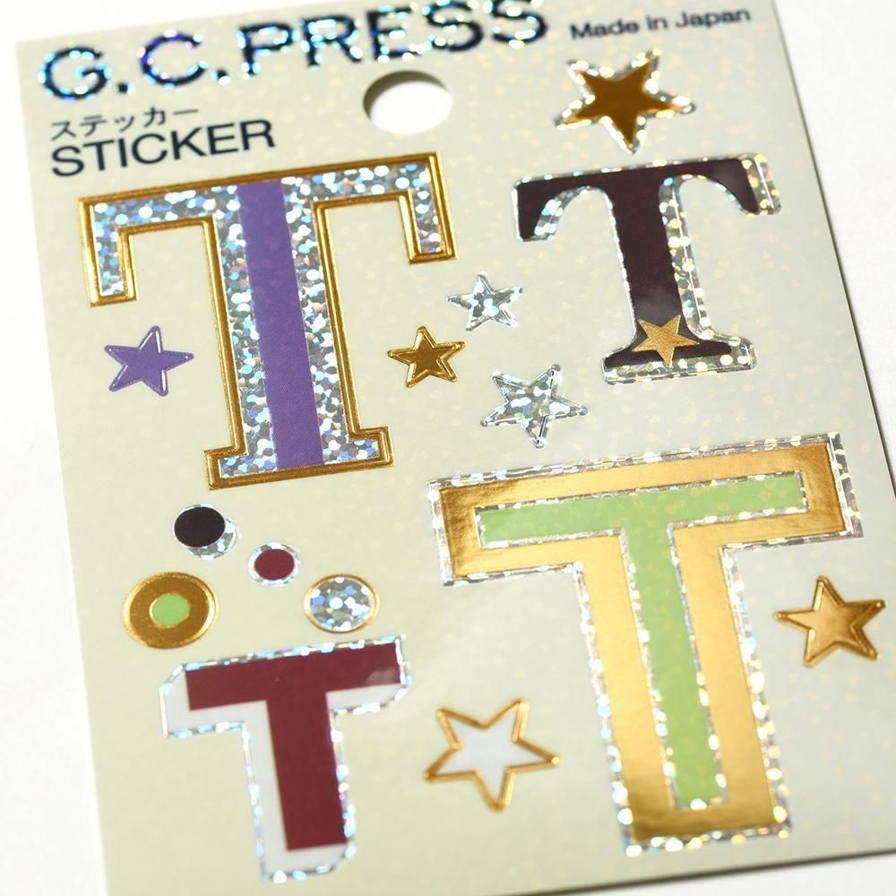 ステッカー イニシャル T 4種 - レター・カード専門店 - G.C.PRESS