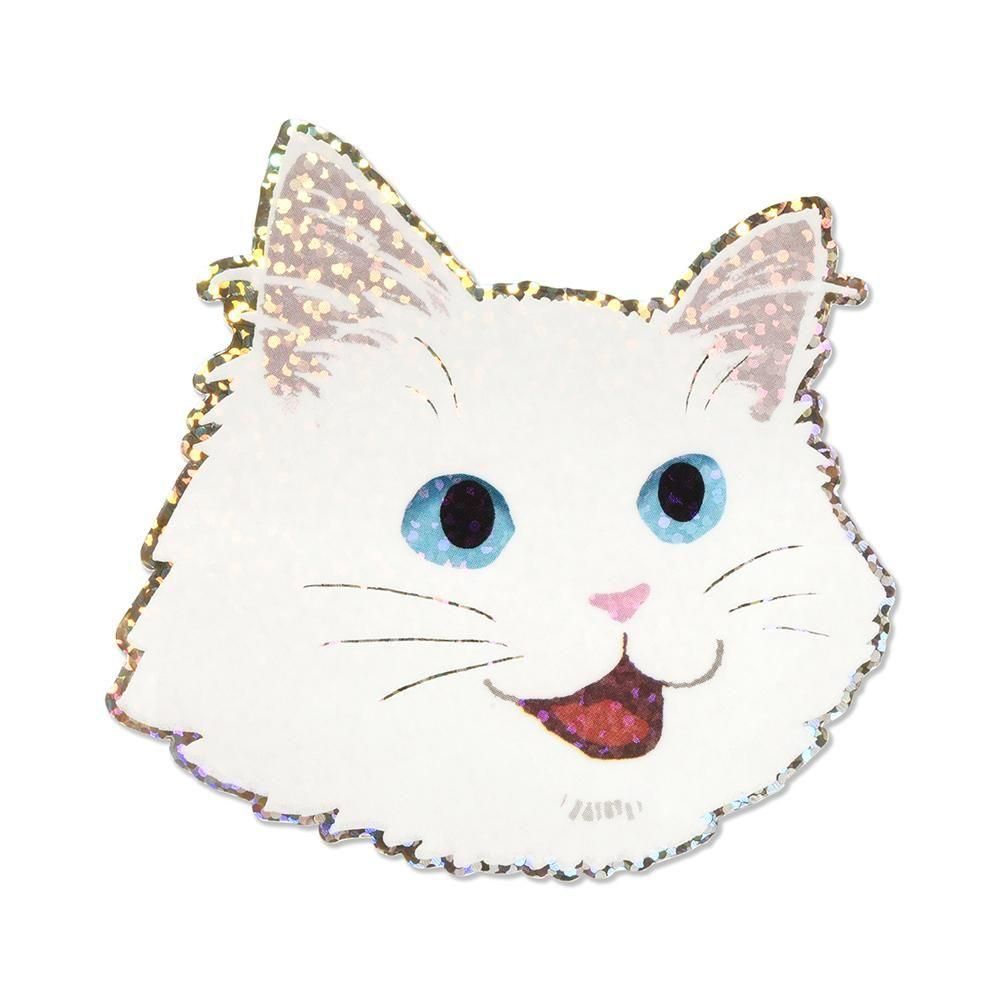 白猫ページです。 ステッカー 猫顔 白ネコ - レター・カード専門店 - G.C.PRESS ONLINE SHOP