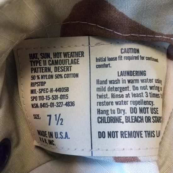 米軍仕様 MADE IN USA サンハット ブニーハット ジャングルハット 米軍仕様 MADE IN USA サンハット ブニーハット ジャングルハット
