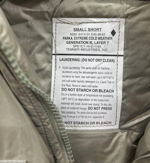 【米軍】 ECWCS Gen3 Level7 パーカー 新品 人気のSMALL-SHORT