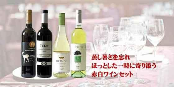 蒸し暑さを忘れほっとした一時に寄り添う赤白ワイン4本セット