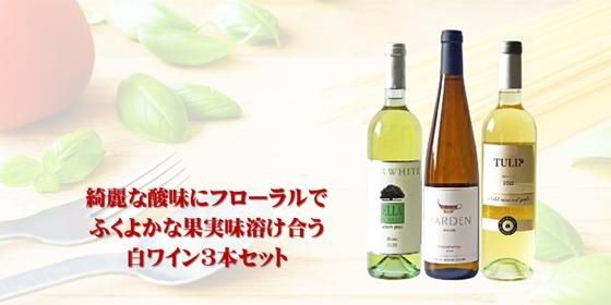 優しい酸味にフローラルでふくよかな果実味重なる白ワイン3本セット