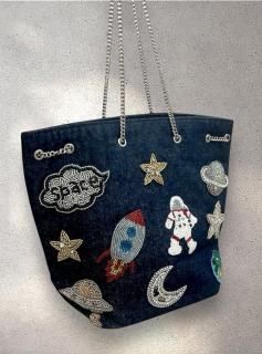 【新品未使用】NINA デニム生地 スター柄 チェーンポシェット バッグ - NINA BAGS
