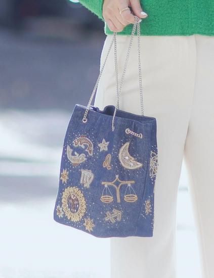 Exclusive】Zodiac sign柄 バケツ型トート（デニム/レギュラー