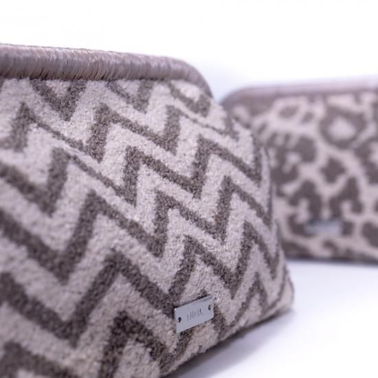 インポートモコモコ生地がま口クラッチバッグ - NINA BAGS