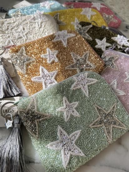限定色】3Dスター柄 Lジッパーお財布ポーチ - NINA BAGS