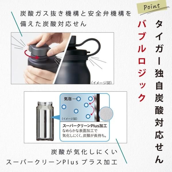 刻印A】TIGER タイガー 真空断熱炭酸ボトル MTA-T050 500ml - nichie