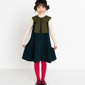 配色BIG衿�ジャンパースカート / nino（ニノ）/ グリーン