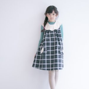 サークル衿チェックジャンパースカート / nino（ニノ）/ ブラック