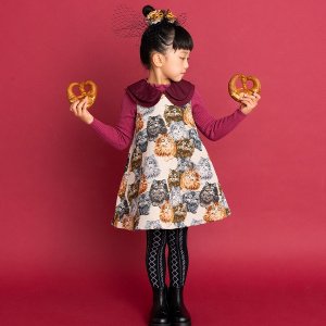 ねこゴブランBIG衿ジャンパースカート / nino（ニノ）/ アイボリー