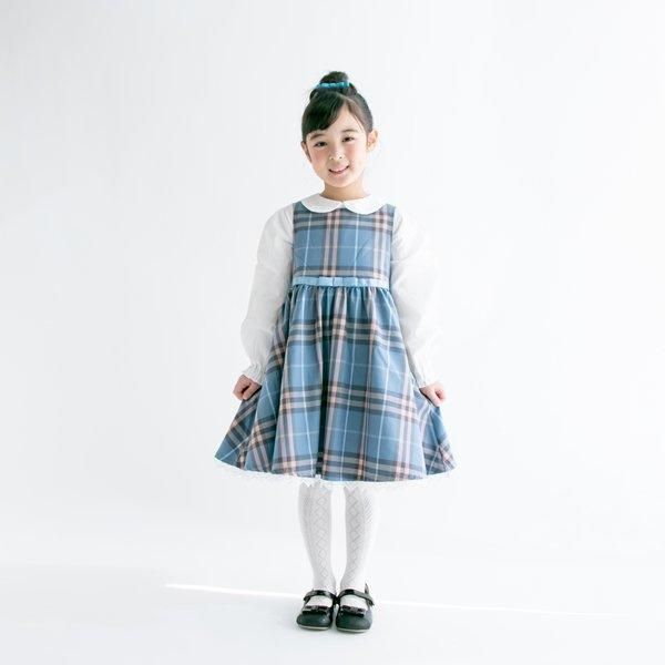 先染めチェックワンピース / nino（ニノ）/ ライトブルー - 【公式