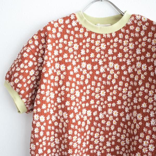 ジャガードTシャツ NEEDLE WORKS(ニードルワークス) ブラウン 【公式】 子供服通販 『ワンダーアパートメントストア』 - マルーク、ニノ、アミアミ、ニードルワークスなど|Wonder apartment Store ニードルワークス NeWo Dot T-shirt ピンク