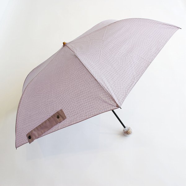 晴雨兼用折りたたみ傘ミドルミニ50cm　チェック柄 / 392 plusm（サンキューニ プリュスエム）/ パープル