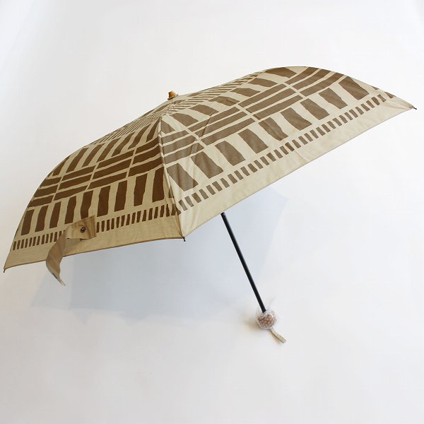 晴雨兼用折りたたみ傘ミドルミニ50cm　サンド柄 / 392 plusm（サンキューニ プリュスエム）/ ブラウン