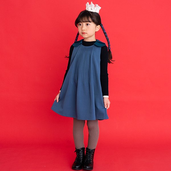 サージプリーツ加工4枚衿ジャンパースカート / nino（ニノ）/ ブルー