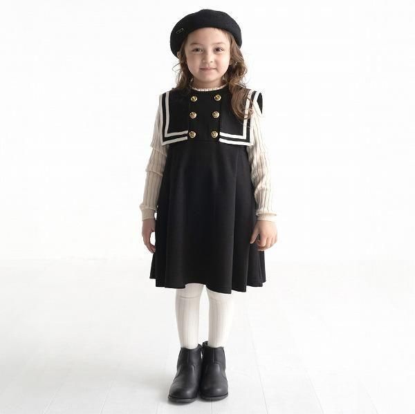 フランシュリッペ　アパートメント　ワンピースM イニシャルリーフワンピース・M（ブラック）【franche lippee