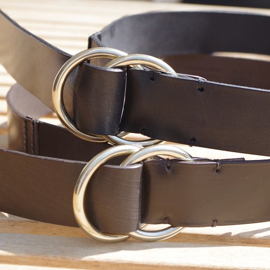 GLEN ANDERSON bridle leather double ring belt