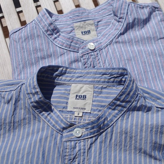 FOB FACTORY ”F3465 STRIPE BAND COLLAR SHIRTS” - SECOURS / ONLINE SHOP