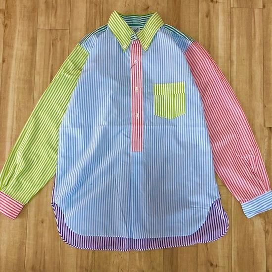 CORONA WHITE COLLAR WORK SHIRTCRAZY STRIPE