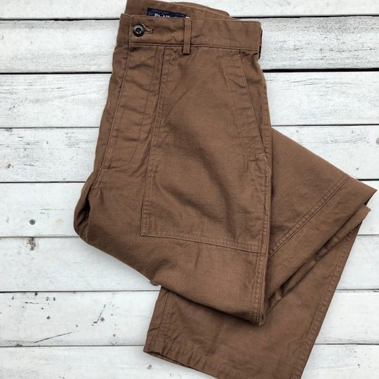 Pt.Alfred ɡ55849 BACK SATIN BAKER PANTS BROWN