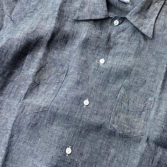 POST O'ALLS”NEUTRA 4 S/S”linen breeze chambray- SECOURS