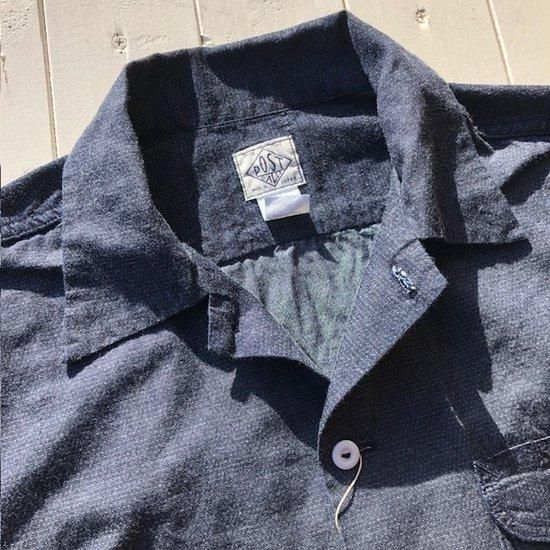 POST O'ALLS”New Basic Shirt S/S”lindigo check 1- SECOURS POST O'ALLS”New Basic Shirt S/S”lindigo check 1- SECOURS