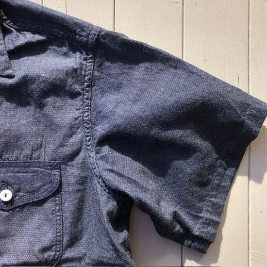POST O'ALLS”New Basic Shirt S/S”lindigo check 1- SECOURS POST O'ALLS”New Basic Shirt S/S”lindigo check 1- SECOURS