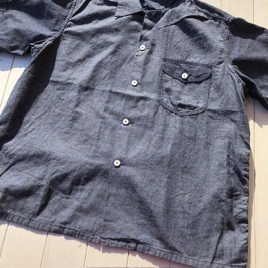 POST O'ALLS”New Basic Shirt S/S”lindigo check 1- SECOURS POST O'ALLS”New Basic Shirt S/S”lindigo check 1- SECOURS