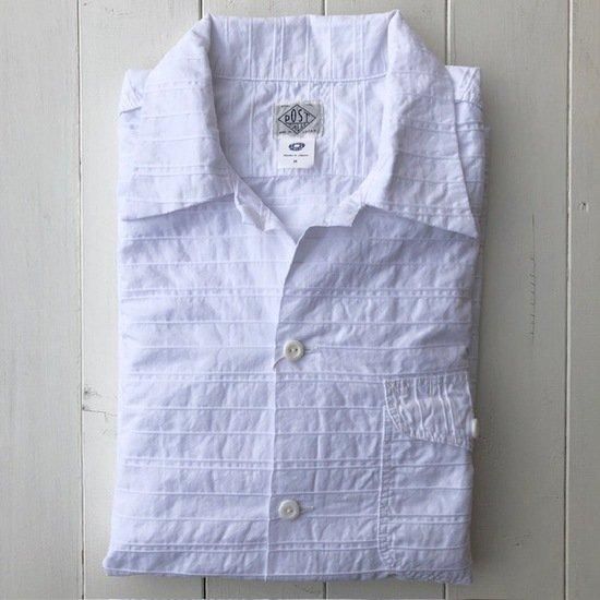 POST O'ALLS”New Basic Shirt”horizontal white- SECOURS