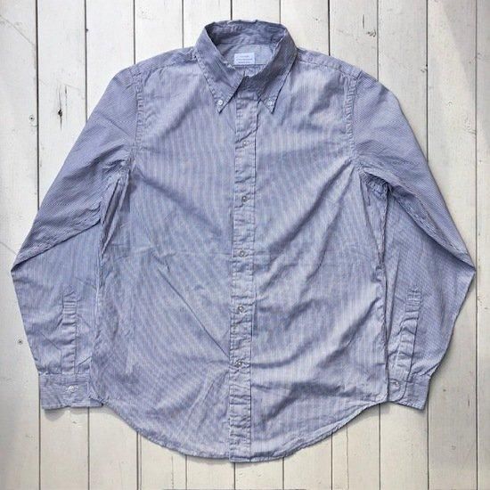 FAR EAST MANUFACTURINGB.D COLLAR SHIRTS80/2 borad stripe/NAVY