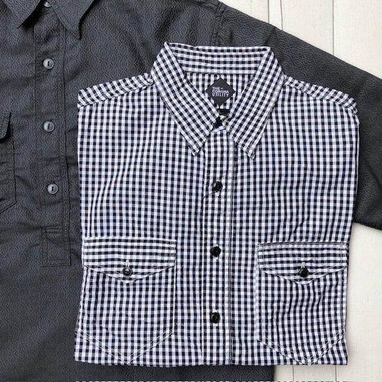 CORONA NAVY PULLOVER SHIRTMonotone Gingham Check