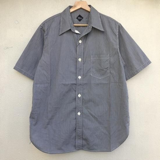 CORONA NAVY 1POCKET SHORT SLEEVE SHIRTMONOTONE BABY GINGHAM CHECK