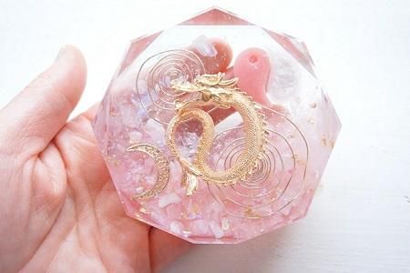 オルゴナイト☆瀬織津姫（せおりつひめ）勾玉 龍 月 コースター