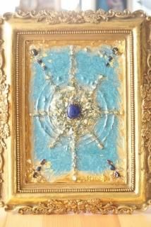 非売品】オルゴナイト☆シリウスの目覚め マカバ型 アクア 台座付き