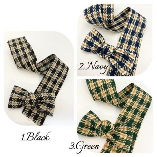 Tweed style】 38mm 1m Tweed styleチェックリボン 8色 - りぼん
