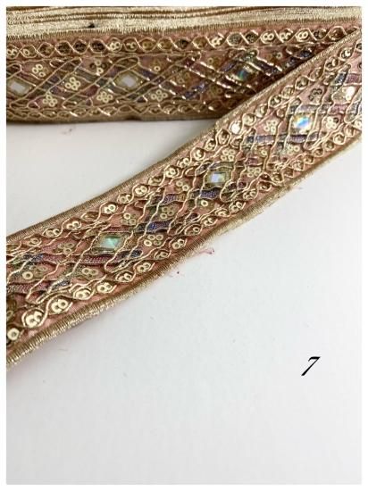 刺繍リボン 刺繍】 刺繍リボン40mm幅 50cm単位 NO1～NO7 7色 - りぼんのお店